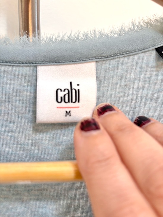 CAbi Womens Blue Racerback Iris Tank Soze Medium Scoop Neck Feathered Fairy - Picture 3 of 7